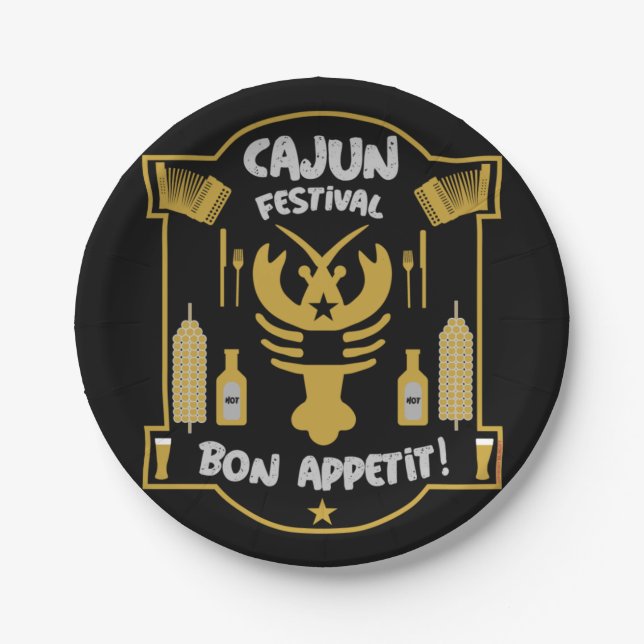 Plato De Papel El bayou cajún de Luisiana (Anverso)