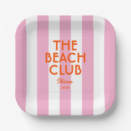 Plato De Papel El Beach Club Ibiza Rosa Cabana Stripe