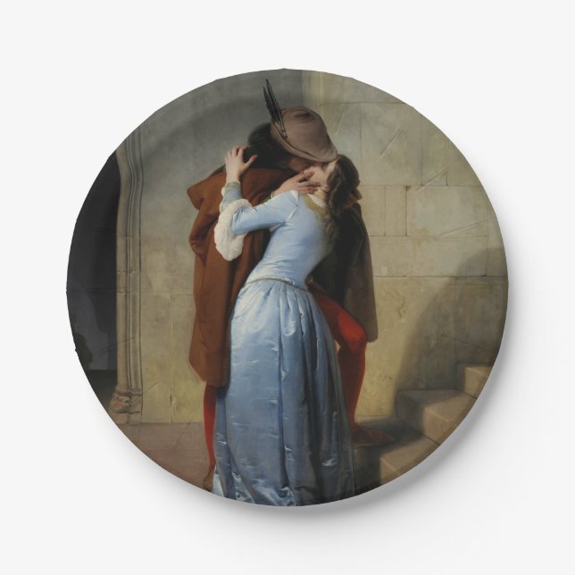 Plato De Papel El beso (de Francesco Hayez) (Anverso)