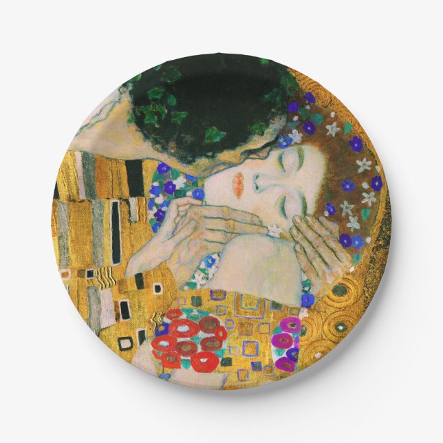 Plato De Papel El beso de Gustav Klimt (Anverso)