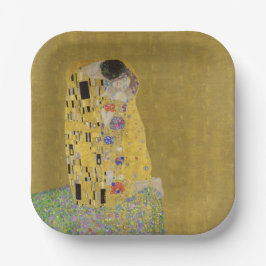 Plato De Papel El beso de Klimt - Art Nouveau romántico