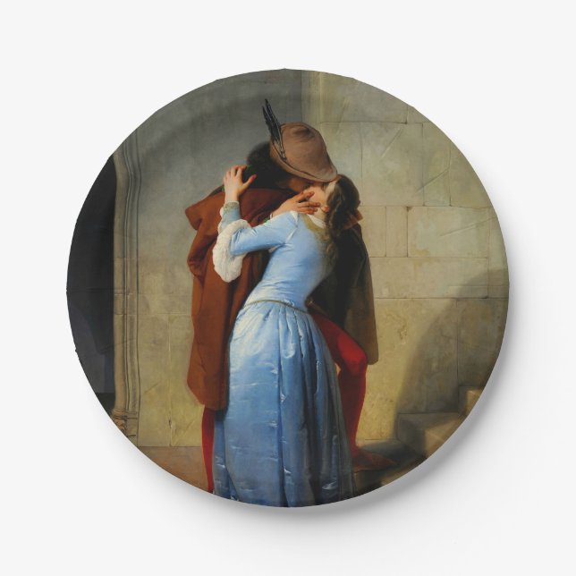 Plato De Papel El beso Francesco Hayez (Anverso)