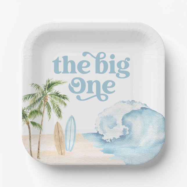 Plato De Papel El Big One Beach Surf (Anverso)