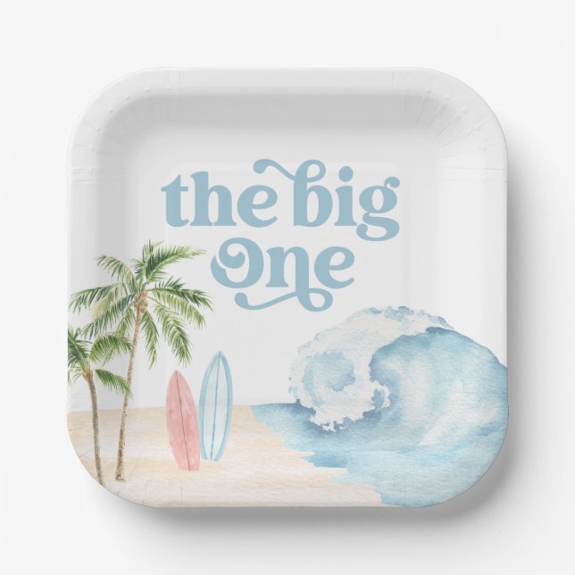 Plato De Papel El Big One Beach Surf (Anverso)