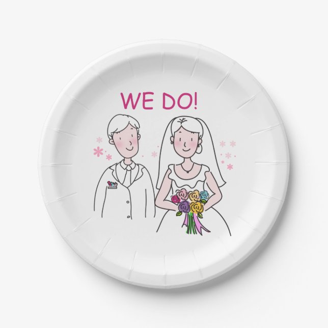 Plato De Papel El Boda (A) (Anverso)