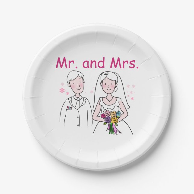 Plato De Papel El Boda (C) (Anverso)