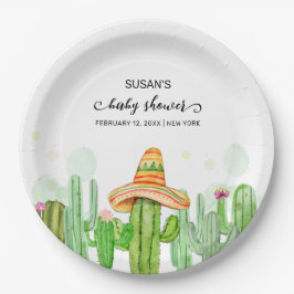 Plato De Papel El Boho ruso Fiesta Cactus Taco 'Bout A Baby Showe