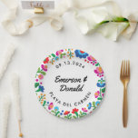Plato De Papel El bordado mexicano personalizado y colorido<br><div class="desc">Inspirados por el colorido bordado de artesanos nativos mexicanos, estos platos de papel son una divertida adición a una celebración de compromiso, cena de ensayo, boda, quinceañera o una fiesta de temática mexicana. A tu invitado de honor y a todos los demás les encantará este toque extra de personalización mientras...</div>