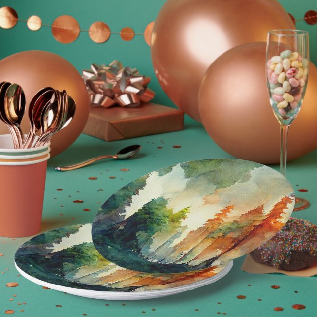 Plato De Papel El bosque (naturaleza) (Multi)