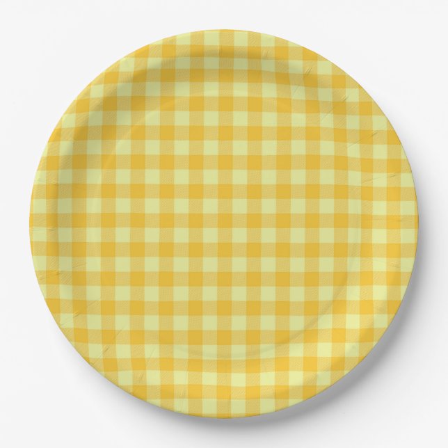 Plato De Papel El búfalo ruso Naranja amarillo verifica el compro (Anverso)