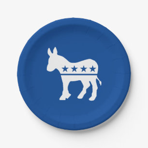 Plato De Papel El burro de Demócrata personaliza