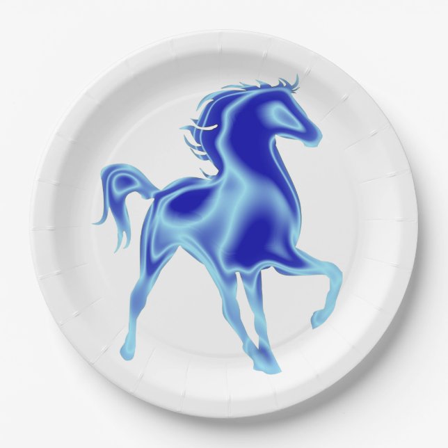 Plato De Papel El Caballo Azul (Anverso)
