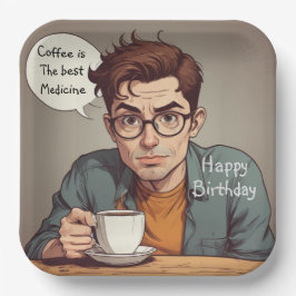 Plato De Papel El Café Es La Mejor Medicina