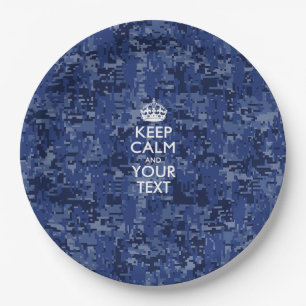 Plato De Papel El Camo Azul De La Marina Mantiene La Calma Y Tu T