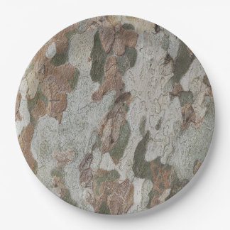 Plato De Papel El camuflaje de plátano de sombra tiene un patrón