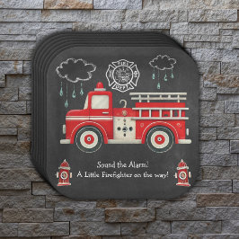 Plato De Papel ¡El cartón suena la alarma! Baby Shower de Firetru