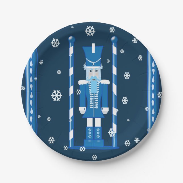 Plato De Papel El cascanueces en azul (Anverso)