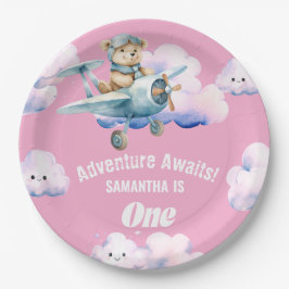 Plato De Papel El cielo alto de Teddy: Un primer cumpleaños