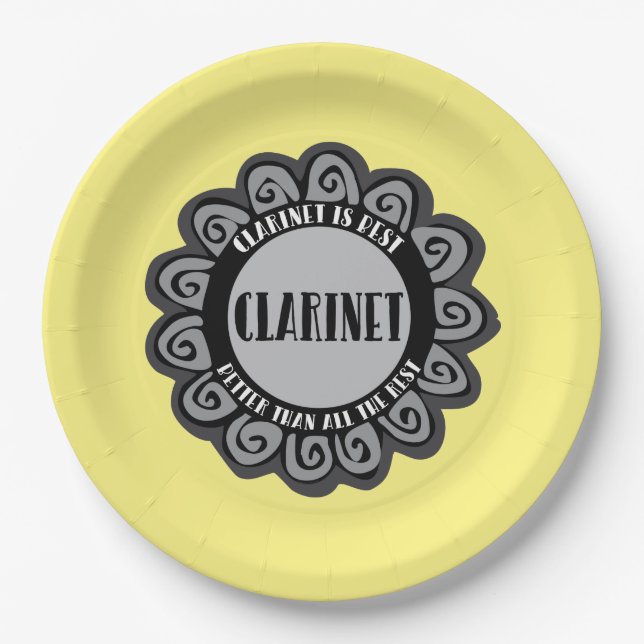 Plato De Papel El clarinete es lo mejor (Anverso)