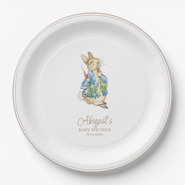Plato De Papel El clásico Baby Shower Peter the Rabbit (Anverso)