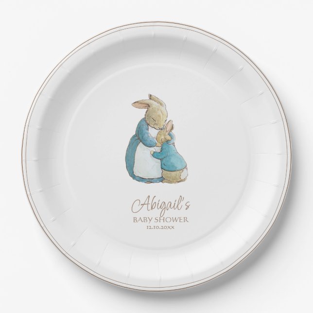Plato De Papel El clásico Baby Shower Peter the Rabbit (Anverso)