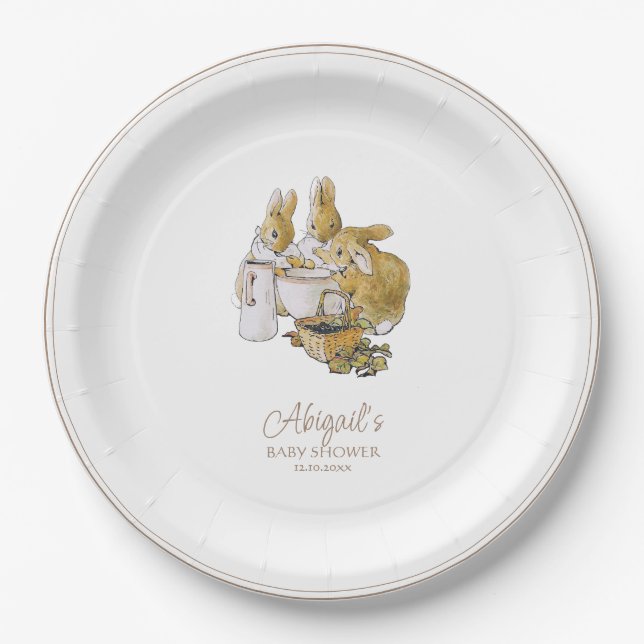 Plato De Papel El clásico Baby Shower Peter the Rabbit (Anverso)