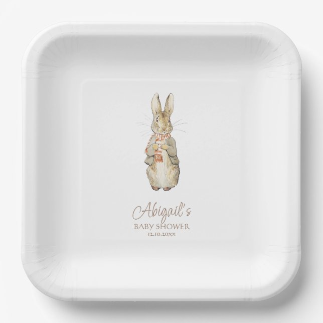 Plato De Papel El clásico Baby Shower Peter the Rabbit (Anverso)