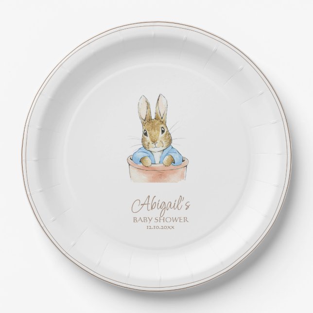 Plato De Papel El clásico Baby Shower Peter the Rabbit (Anverso)
