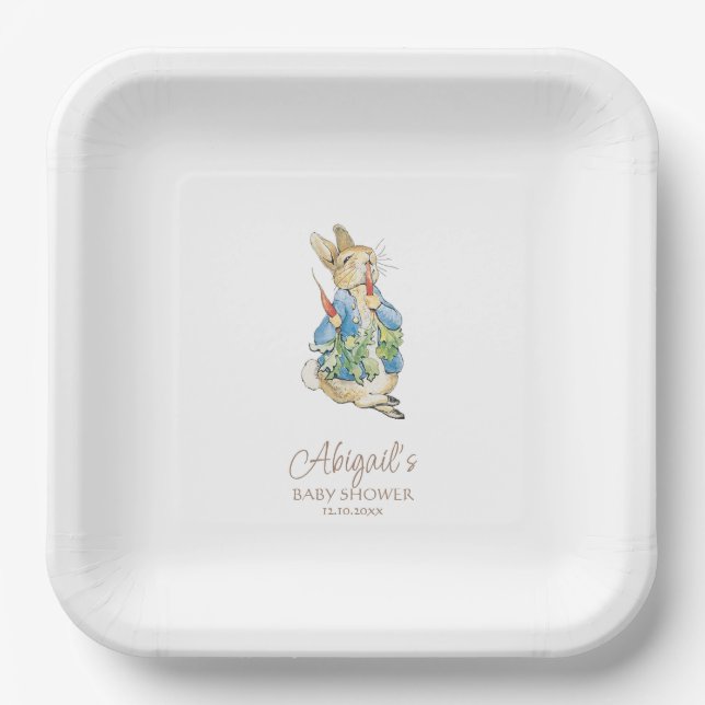Plato De Papel El clásico Baby Shower Peter the Rabbit (Anverso)