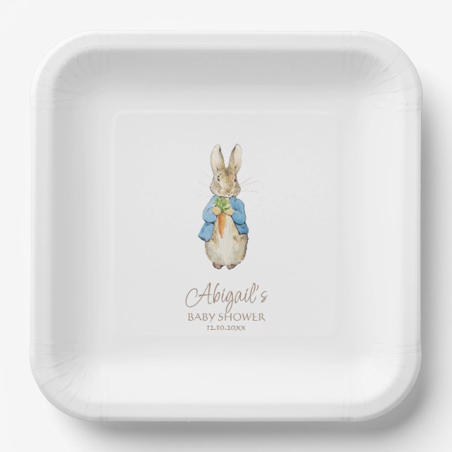 Plato De Papel El clásico Baby Shower Peter the Rabbit (Anverso)