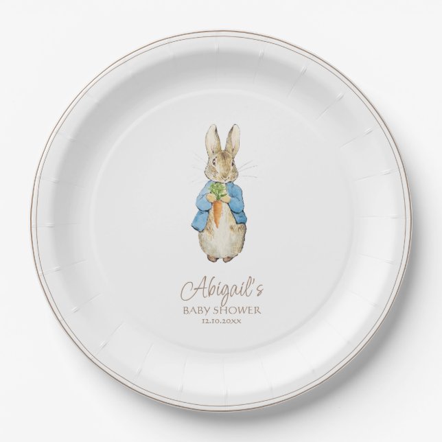 Plato De Papel El clásico Baby Shower Peter the Rabbit (Anverso)