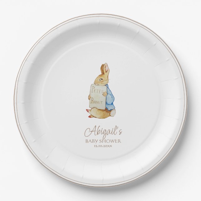 Plato De Papel El clásico Baby Shower Peter the Rabbit (Anverso)