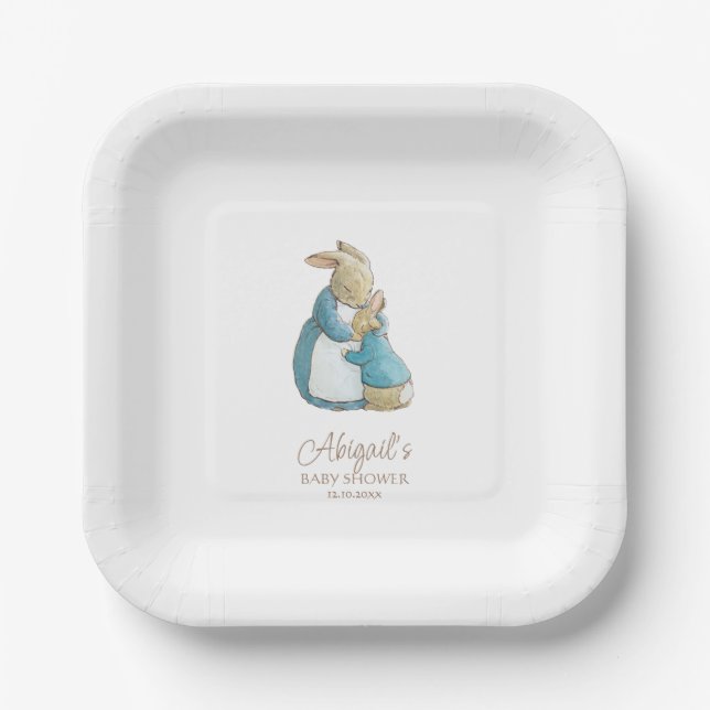 Plato De Papel El clásico Baby Shower Peter the Rabbit (Anverso)