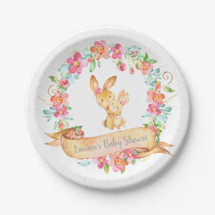 Plato De Papel El conejito de la mamá y de la niña enrruella Baby
