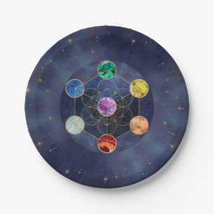 Plato De Papel El cubo de Chakras de Metatron es una geometría s