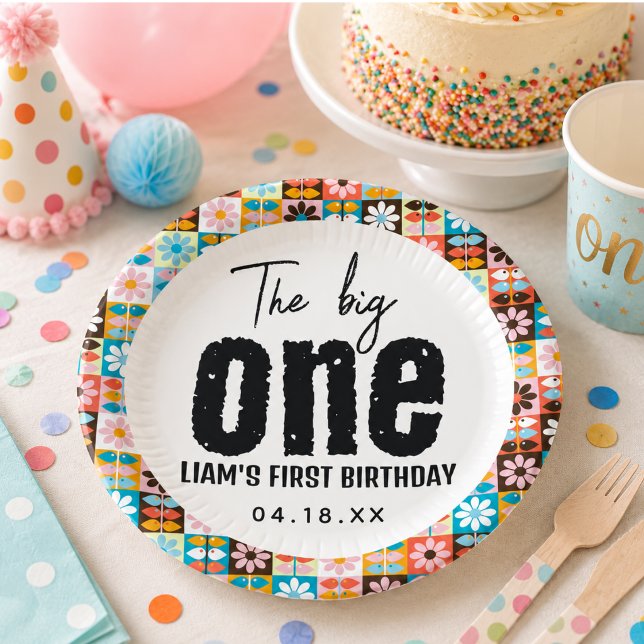 Plato De Papel El Cumpleaños Grande 1 (The BIG One 1st Birthday Paper Plates)
