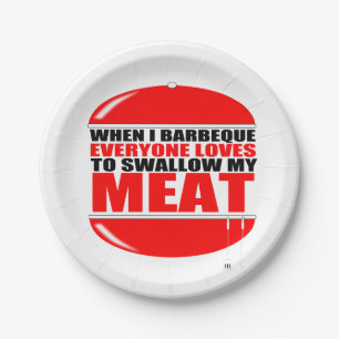 Plato De Papel el decir divertido del Bbq