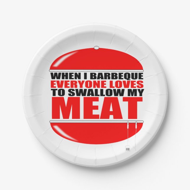 Plato De Papel el decir divertido del Bbq (Anverso)