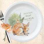 Plato De Papel El deflector favorito de Baby Shower de la natural<br><div class="desc">Presentamos nuestro adorable diseño de duchas para bebés, perfecto para añadir un toque de encanto de bosque a su evento especial. Estos platos de papel personalizados presentan un diseño adorable de ciervos dormidos, capturando la esencia de la naturaleza y creando una atmósfera caprichosa. Visite nuestra tienda para ver toda la...</div>