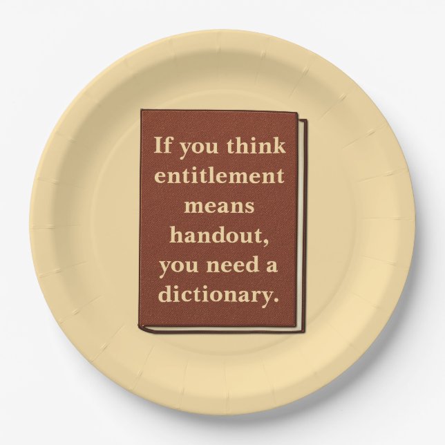 Plato De Papel El derecho no es una donación (Anverso)