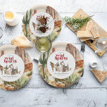 Plato De Papel El desierto occidental de Boho | Ducha de novia<br><div class="desc">Perfecto para una ducha nupcial de temática occidental o una noche de soltera. Una hermosa colección occidental ilustrada en acuarelas ventiladas. Esta colección presenta ilustraciones de paisajes desérticos, cactus saguaro con algunos vaqueros silvestres del oeste y vaqueras. Ilustraciones de moda y modernos tipos de letra hacen de este hotel la...</div>