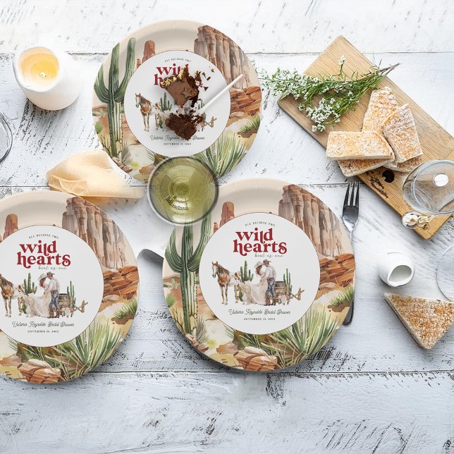 Plato De Papel El desierto occidental de Boho | Ducha de novia (Subido por el creador)