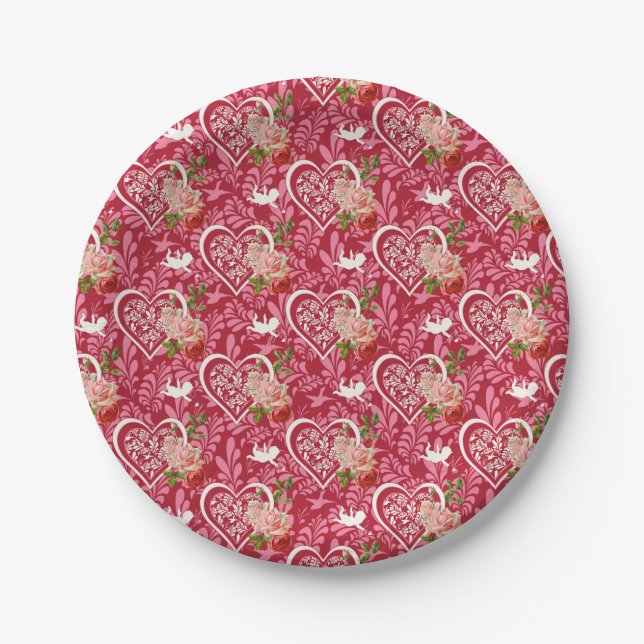 Plato De Papel El día de San Valentín (Anverso)