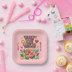 Plato De Papel El día de San Valentín de aula no hace flor person