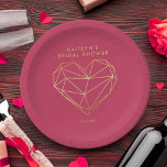 Plato De Papel El día de San Valentín de corazón geométrico ducha<br><div class="desc">Celebre con estilo con esta moderna y moderna ducha de matrimonio o placas de papel boda. Este diseño es fácil de personalizar con la redacción de su evento especial y sus invitados estarán encantados cuando vean estos fabulosos platos. Se pueden encontrar elementos coincidentes en la colección.</div>
