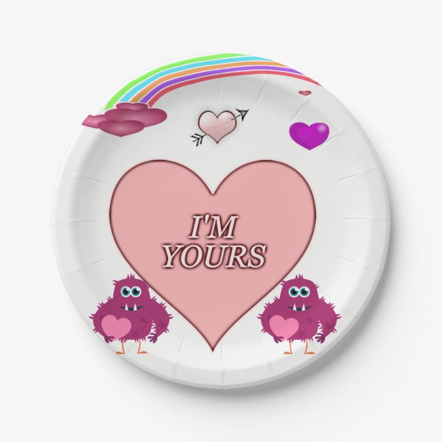 Plato De Papel El día de San Valentín de placas de papel (Anverso)