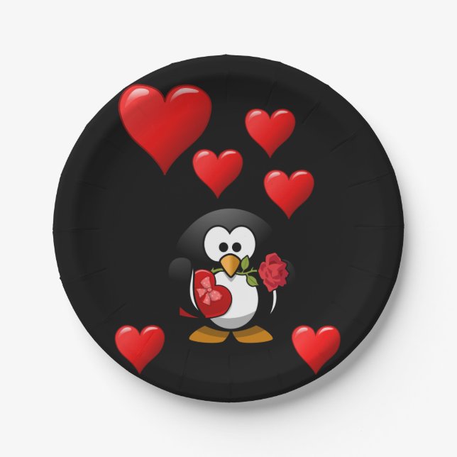 Plato De Papel El día de San Valentín de placas de papel (Anverso)