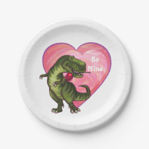 Plato De Papel El día de San Valentín de Tyrannosaurus