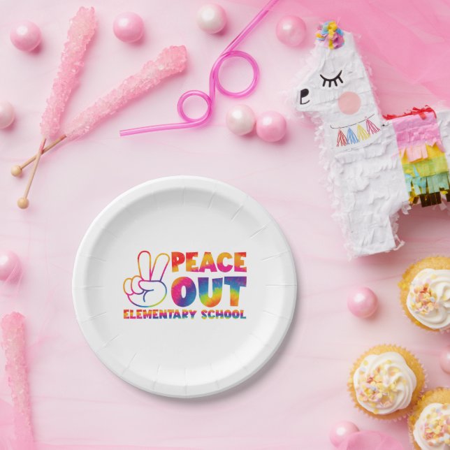 Plato De Papel El Día Pasado, la Escuela Primaria "Peace Out" se  (Fiesta)