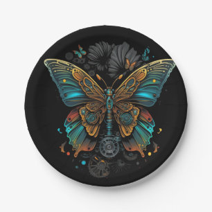 Plato De Papel el diseño de la mariposa